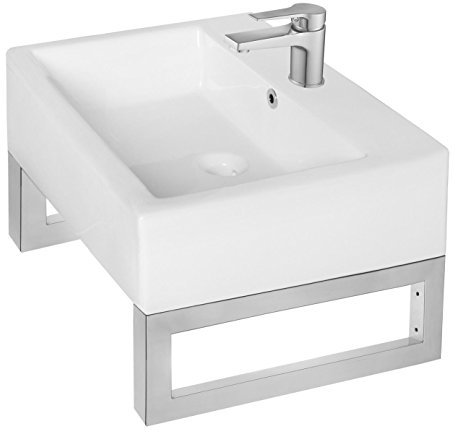 Wandkonsole & Handtuchhalter aus Edelstahl (Paarpreis) in 2 Größen und 2 Oberflächen (450x150x30mm, Edelstahl gebürstet)