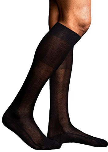 o-day | 6 Paia Calze Uomo Lunghe 100% Cotone Filo di Scozia Calzini Uomo Lunghi Eleganti Made in Italy Tacco e Punta Rinforzati Calze Lunghe Blu Nere Moda Ufficio