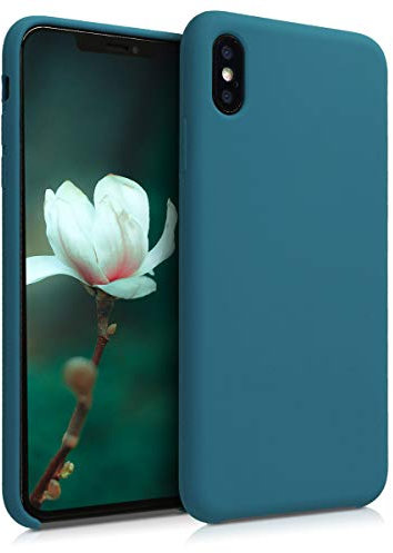 kwmobile Case Compatible with Apple iPhone XS Max Case - TPU Silicone Phone Cover with Soft Finish - Teal Matte