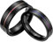 Mabohity Herren-Ring Titan-Ring mit Groove Titanium 5mm/7mm Breit Ehering Verlobungsring Trauring Freundschaftsring Partnerring Paar Hochzeit Band, schwarz blau, Größe 52