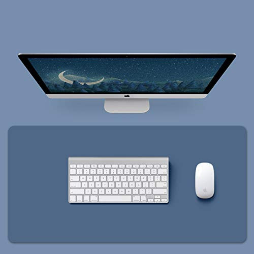 Grand tapis de souris antidérapant pour ordinateur de gaming - 2 mm d'épaisseur - Bleu - 60 x 30 cm
