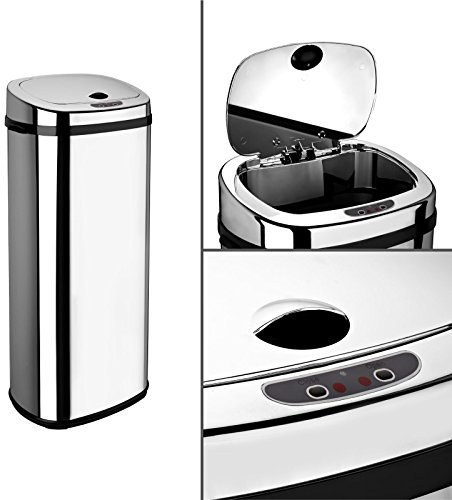 Dihl Rectangle 30L Stainless Steel Auto Sensor Kitchen Waste Dust Bin Automatic Motor Chrome