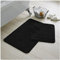 GC GAVENO CAVAILIA Ultra Plush 2-teiliges griechisches Badematten-Set, rutschfest, WC-Vorleger, extra saugfähig, 100% Polypropylen, Normale Größe (50 x 80, 50 x 40 cm), Schwarz