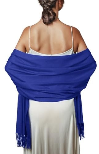 Schal Blau Stola Damen Festlich für Abendkleid Pashmina Schals Tücher Winter