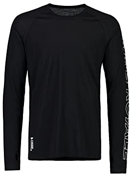 Mons Royale M Temple Tech Long-sleeve Schwarz, Herren Merino Kurzarm-Shirt und Tops, Größe L - Farbe Black
