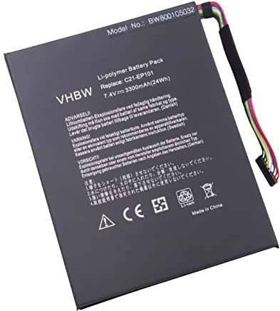 vhbw Akku kompatibel mit Asus Eee Pad Transformer TF1011B025A, TF101-1B025A, TF1011B026A Notebook (3300mAh, 7,4V, Li-Polymer)