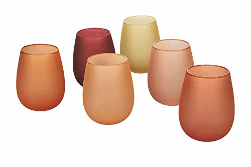 Villa d’Este Home Tivoli Happy Hour Sunset Set 6 bicchieri acqua frosted in vetro 500 ml