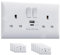 USB C Socket | 20W Super Fast Charging | PD, QC 4.0 | VELTZ Pro | Double Plug Wall Socket 13A 2 Gang | White (3 Pack)