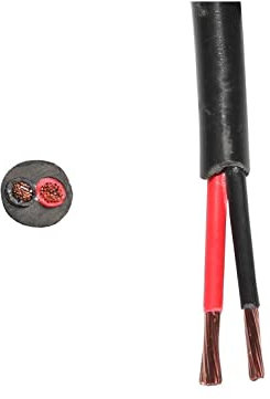 Thin Wall Cable Twin 2 Core 12v 24v Black Red Round PVC Wire Auto Marine Solar (2.50mm2 29A, 30 Metre Reel)
