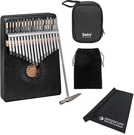 Sela SE246 Kalimba Mahagoni 17 Schwarz + keepdrum Mikrofasertuch