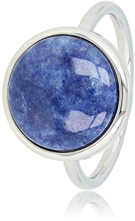 My Bendel Ring Silber mit Lapis Lazuli Edelstein- Stylischer Ringe für Damen mit echtem Edelstein - Bleibt schön und Verfärbt nicht - Stapeln Ringe - mit Luxuriösen Geschenkverpackung