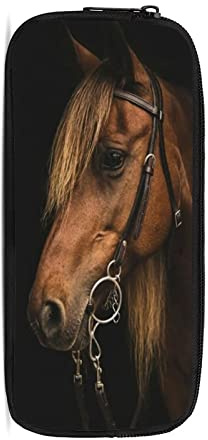 chaqlin Enfants Animal Print Pencil Case Porte-Stylo,Animal Horse Pen Crayon Organisateur Fermeture éclair Grande capacité Papeterie Sacs pour garçons Filles Retour à l’école Pen Pochette