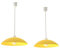 L+ Pendelleuchte, 2er Set, Deckenleuchte, moderner Stil, E27-Sockel, Lampenschirm aus Metall (Gelb 2 Stück 30 cm)