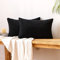 EMEMA Kordsamt Kissenbezug Dekorative Granulat Sofakissen Dekokissen Kissenbezüge Kissenhülle Couchkissen Überwurf Kissen Bezug Zierkissen für Couch Sofa Wohnzimmer 2er Set 40x60 cm Schwarz