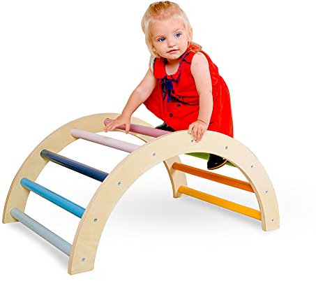 Bigjigs Toys FSC® Certified Wooden Arched Climbing Frame - Indoor Climbing Frame for Toddlers & Kids, Montessori Toy, Quality Kids' Indoor Climbers & Play Structures