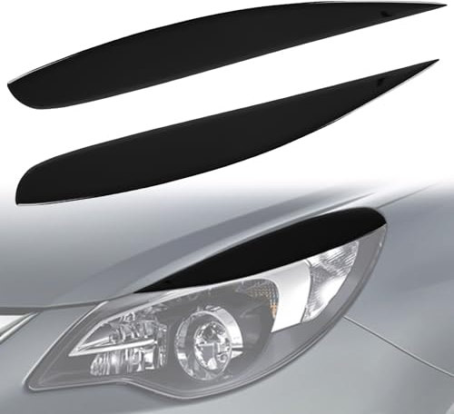 Soekodu 1 Paar Scheinwerfer Augenbrauen Ersatz für Opel Corsa D 2006-2014, Scheinwerfer Augenlid Augenbrauenabdeckung, Scheinwerfer Augenlid Aufkleber (für Corsa D 2006-2014)