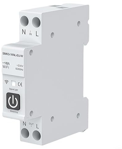 Disyuntor inteligente para Tuya Wifi, interruptor de carril Din 1P, interruptor de Control remoto con medición, tres modos de sincronización, protección inteligente-16A
