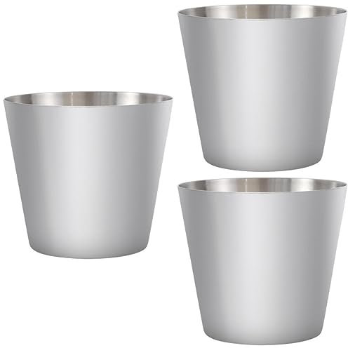 Healifty 3 Pz Bicchiere Per Bevande in Acciaio Inossidabile Bicchieri D'acqua in Metallo Tazza Bicchiere Da Pinta Di Metallo Cestino Per Patatine Fritte Bicchiere Da Cocktail Fritto Bambino
