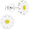 JAYARE Kinderohrringe 925 Silber – Mädchen Ohrstecker Blume Gänseblümchen 7mm – Weiß Gelb – Blüten Ohrstecker für Kinder Geschenk