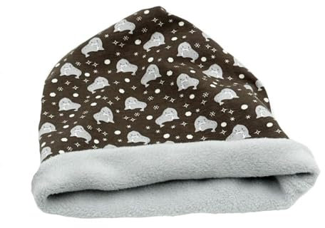 Britta Meier Kinder Beanie Kopfumfang ca. 50-56 cm, Alter ca. 3-8 Jahre, Außen Baumwolljersey, Innen Baumwoll-Fleece Ostfriesland (Braun-Grau Robbe)