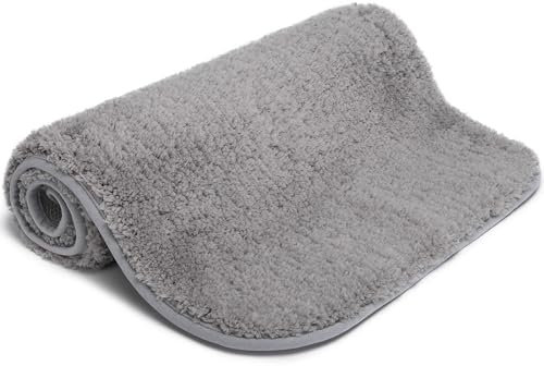Good Nite Badematte, grau, Badezimmerteppich, Badezimmer-Fußmatten, 50 x 80 cm, Luxus-Badematte, Badezimmerteppich, maschinenwaschbar, saugfähig, extra weich