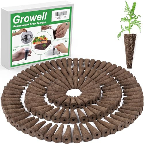 Growell Wachstumsschwämme, 120 Stück, Samenkapseln, Ersatzschwämme, kompatibel mit Aerogarden und anderen, Hydrokulturschwämme für alle Indoor-Hydrokultur-Anbausysteme