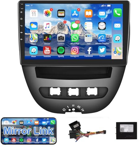【1+32G】 Hodozzy Android Autoradio für Toyota Aygo/Peugeot 107/Citroen C1 2005-2014,10.1 Zoll Autoradio Bluetooth mit GPS/WiFi/RDS/Mirror Link/SWC/USB+Canbus