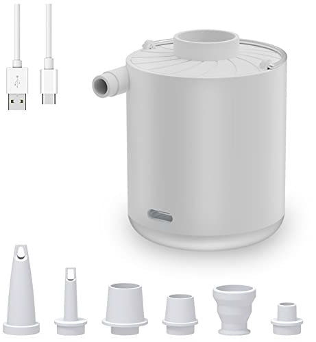 VENEKA Mini Air Pump Portable Camping Light Tiny Inflator/Deflator Pump with Battery USB Rechargeable for Pool Floats Air Bed