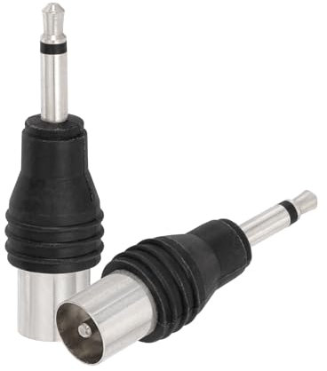 Eightwood Adapter 3,5 mm Mono Stecker auf 9,5 mm Pal TV Stecker Adapter 2 Stück für TV Radio Stereo Receiver Bose Wave Radio