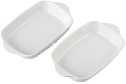 2 x Casserole Dish, Oven Mould, Small Ceramic Baking Mould, Ideal for 2 People, Casserole Dish for Lasagne Tiramisu and Much More, Set of 2