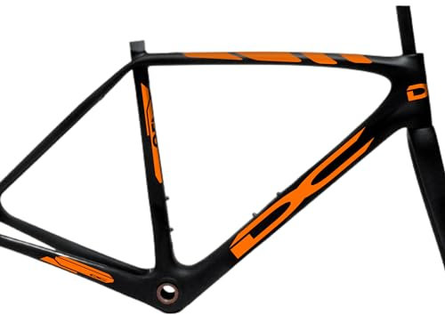 DualColorStampe Set mit 7 Aufklebern Decal Fahrradrahmen Fahrrad Aufkleber Rahmen MTB Universal Schutz Code B0166 (Orange 35)