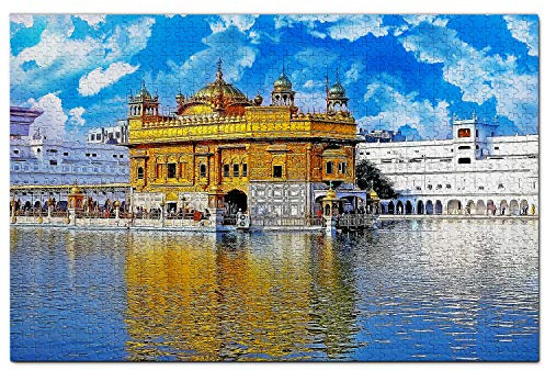 India Jigsaw Puzzle 1000 Piece India Golden Temple Amritsar Puzzle Game Artwork Travel Souvenir 26x38CM