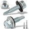 300 Pcs Vis Autoperforante 4,8x19MM Vis Autoforeuse Metal Bac Acier Toiture Vis Auto-Taraudeuses 2 douilles hexagonales Vis à Tête Hexagonale Avec Rondelle D'étanchéIté Vis à Tôle Galvanisées, Argenté