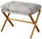 Sunicon Klappbarer gepolsterter Fußstützenhocker, Moderne multifunktionale Fußstütze, Faltbarer X-Bein-Fußhocker, Akzenthocker mit weichem Kissen für Make-up-Zimmer, Schlafzimmer, (Grey)