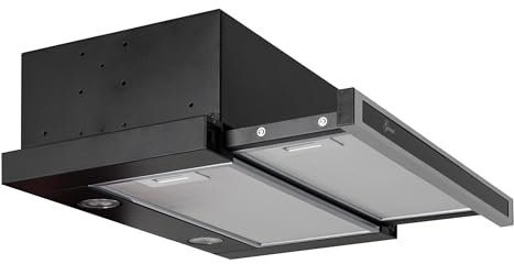 GURARI GCH B 110 IS 6 BL N Hotte encastrable, noire, 860 m³/h, hotte aspirante, à recirculation