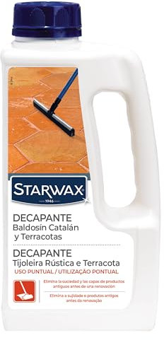 STARWAX - Decapante para Baldosas y Suelos de Terracota - Deja el suelo preparado para su renovación - Sin aclarado - Fabricado en Francia - 1L - 30 a 50m²