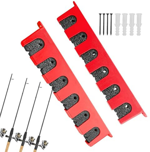 Rutenhalter an der Wand | Vertikale Rutenablage | Rutenhalter zur Wandmontage, Rutenhalter, Rutenhalter mit Wandmontage, optimiert für 6 Ruten