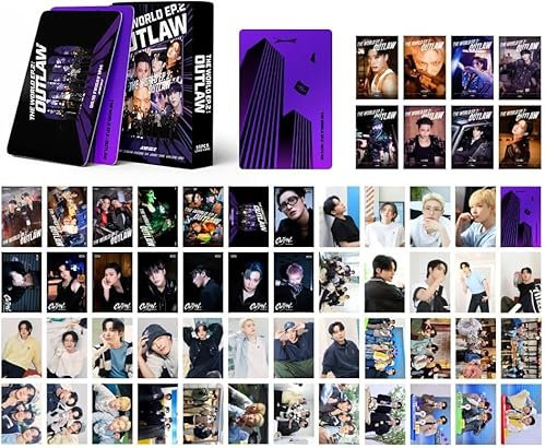 SZTVECFW Ateez Photocards The World EP.2: Outlaw 55 Stück Neue Albumkarten, Mini-Merch-Fotokarten, Posterkarten, Geschenk for Fans