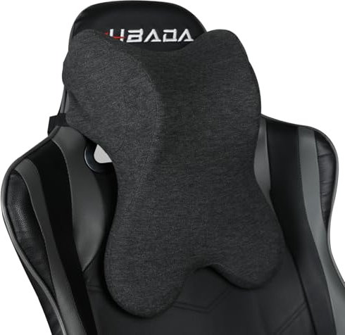 RaoRanDang Auto Nackenkissen für Fahren Gaming Stuhl Kopfstütze Kissen Bürostuhl Nackenkissen Ergonomisches Design Doppelriemen Design Geeignet für Verschiedene Höhen Schwarz