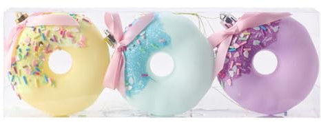 Weihnachtsschmuck-Set, 3/4-teilig, Donuts/Cupcakes, Weihnachtsbaum-Anhänger, Festivalzubehör (lila, Einheitsgröße)