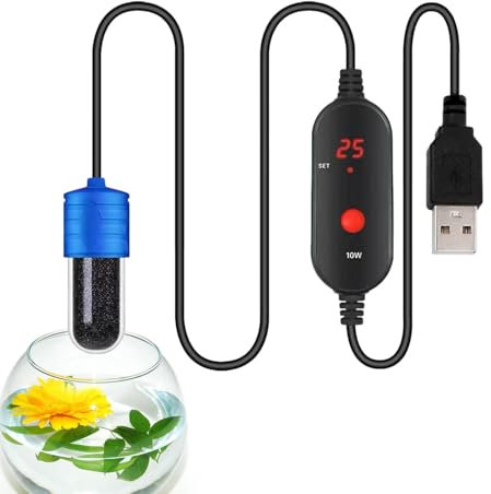 Chauffage d'aquarium, Chauffage Betta réglable alimenté par USB 15 W, Chauffage Automatique à Chaleur constante, Petit Chauffage Submersible pour Utilisation sous-Marine