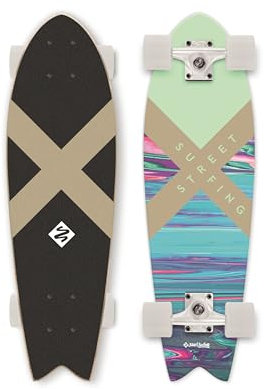 Street Surfing Fish Tail Skateboard, 30 x 9 Zoll, Ahornholz 8-lagig, ABEC-9 Kugellager