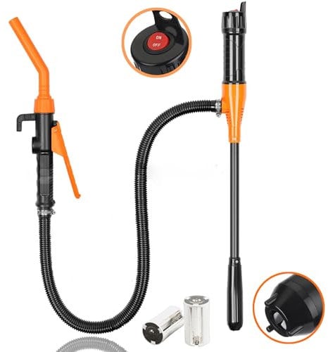 Portable Fuel Transfer Pump,Battery Fuel Pump Up to 2.4 Gallons Per Minute,Multi-Function Hand Held Electric Siphon Pump for Fuel,Oil,Water,Gas,Fish Tank