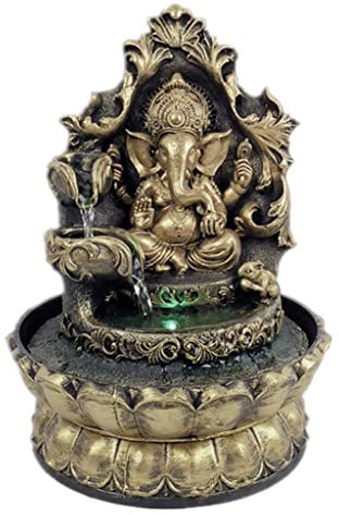 Statue de Ganesh hindou porte-bonheur - Fontaine à eau - Méditation - Décoration de chambre à coucher - Cadeau