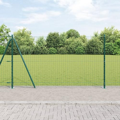 LAPOOH Fence Posts Set of 104 Green Concrete 3.2 x 3.2 x 78.5 cm,Building Materials,Posts,Fence Posts,Garden Fence Posts-3350230