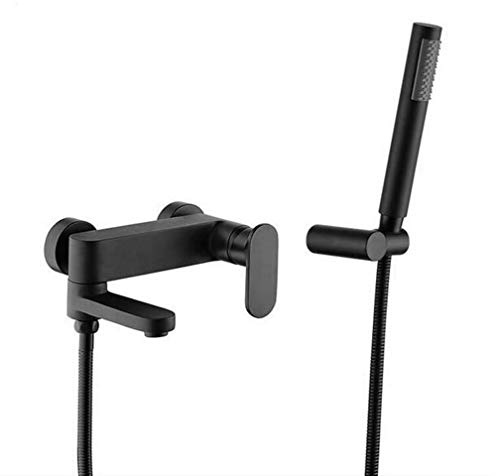 PUFAHAU Robinets De Baignoire Muraux, Mitigeur De Baignoire Noir, Ensemble De Douche De Luxe