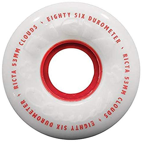 Ricta Clouds Skateboard-Rollen, 4 Stück, weiß/Rot, 53 mm