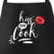 MoonWorks lustige Grillschürze für Männer mit Spruch Kiss the Cook Herren Schürze zum Grillen Kochschürze schwarz unisize