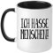 TassenTicker® - ''Ich hasse Menschen.'' - Geschenk Tasse - hochwertige Qualität - Kaffee - Arbeit (Schwarz)