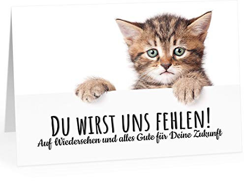 XXL Abschiedskarte (A4) | DU wirst uns hier fehlen | mit Umschlag | edle und hochwertige Klappkarte | Zum Abschied | Große Karte für Kollegen, Pension, Rente | Maxi Karte | Überformat